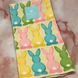 Easter Spring Peep Bunnies Terrycloth Kitchen Towel NWT Cotton Single 16x24”